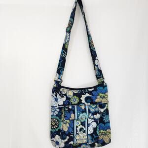 Vera Bradley Hipster Crossbody Retired Mod Floral Blue Print Purse Bag